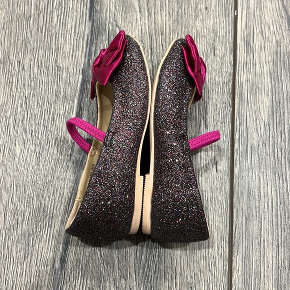 • Janie and Jack • Sparkly Pink Bow Accent Ballet Flats Toddler Girls 5 - Picture 4 of 5